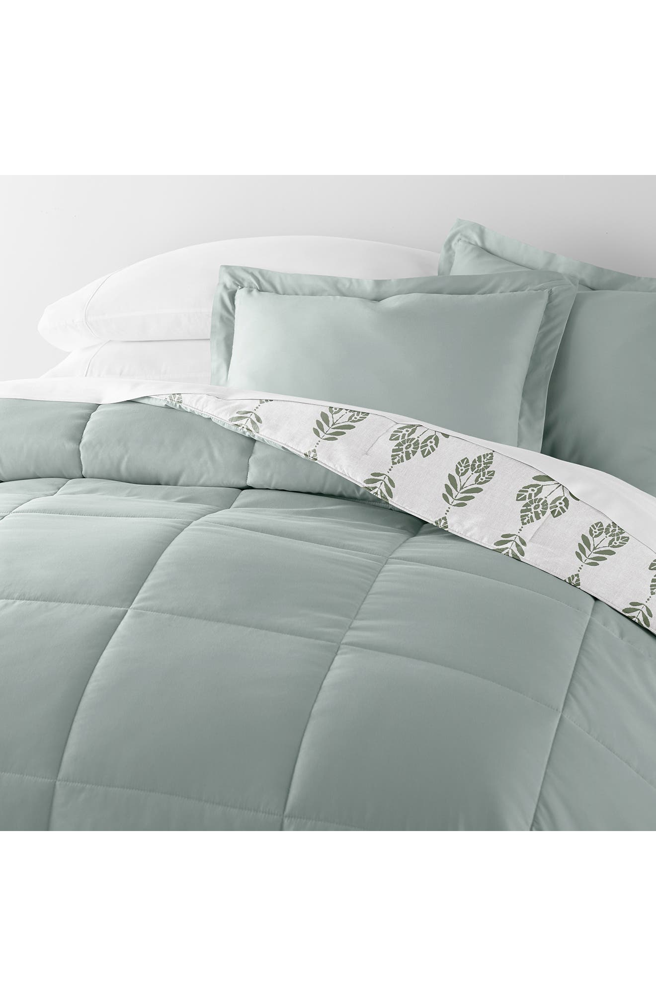 HOMESPUN Folk Leaves Reversible 3-Piece Comforter Set