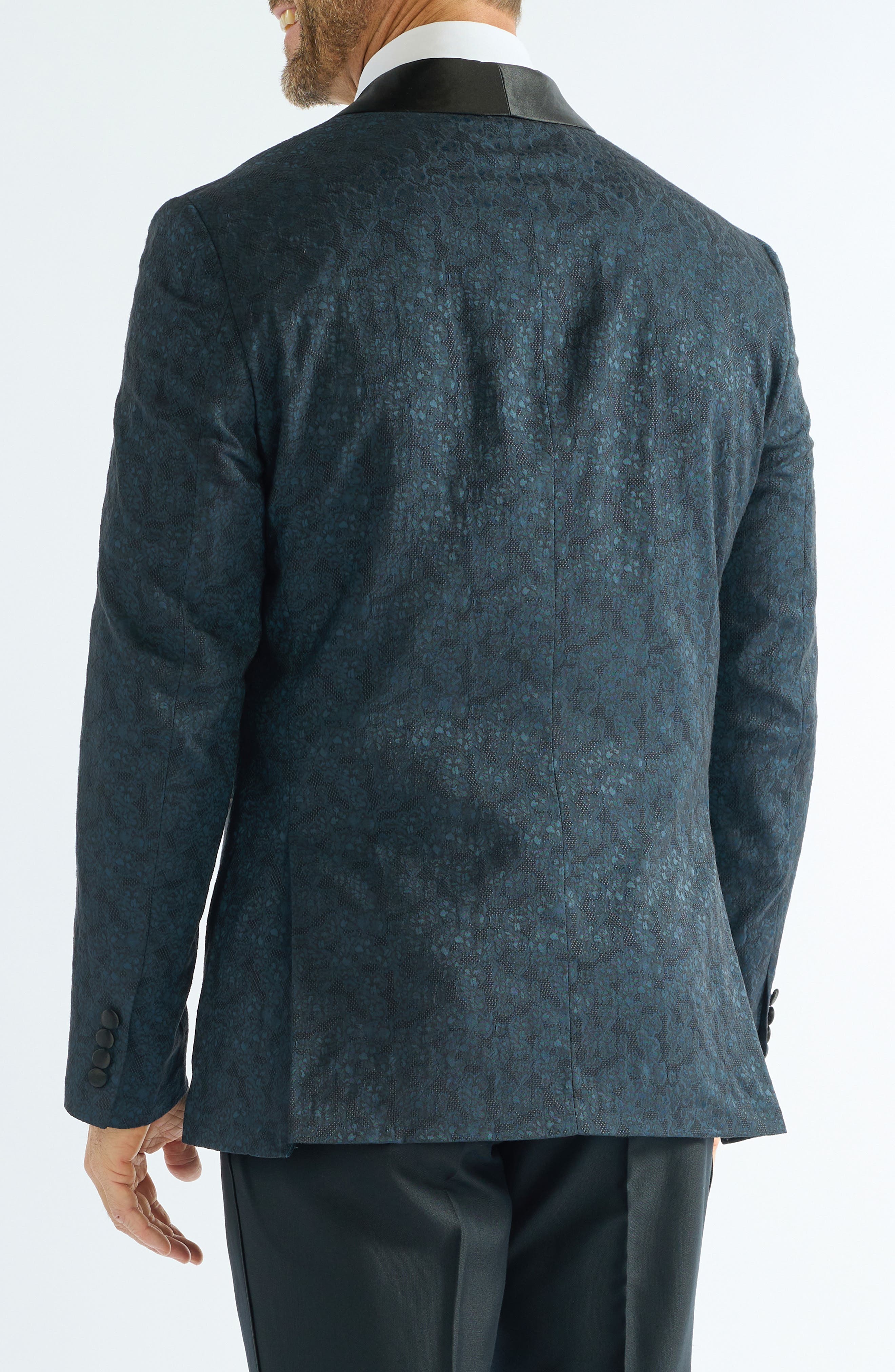 SAVILE ROW CO Floral Jacquard Evening Jacket