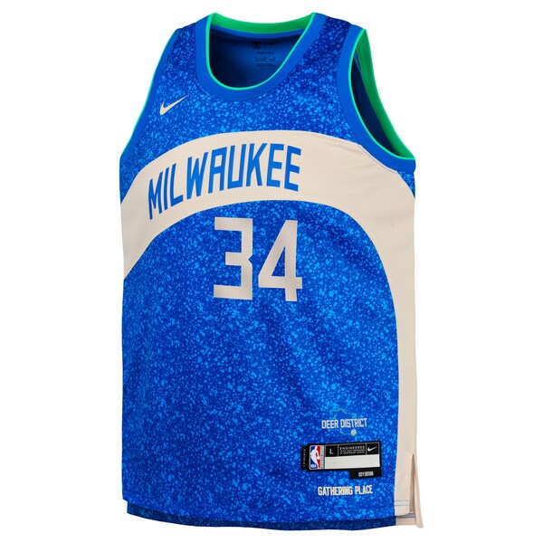 Giannis Antetokounmpo Milwaukee Bucks Nike Youth  Swingman Replica Jersey - City Edition - Royal