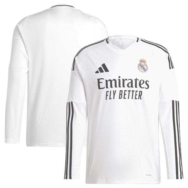 Los Merengues adidas 2024/25 Home Replica Long Sleeve Jersey - White