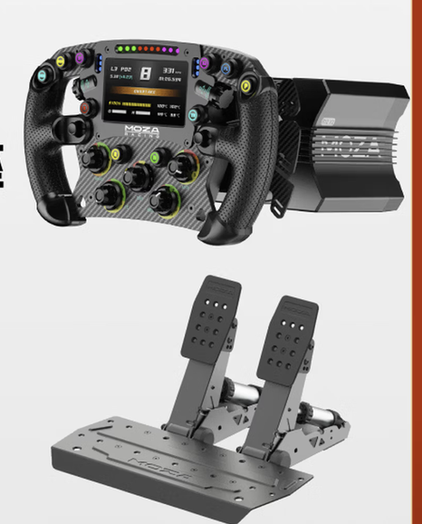 MOZA R12V2 Servo Direct Drive Racing Steering Wheel Gaming Controller Simulator and Throttle Pedal - GreshamTech