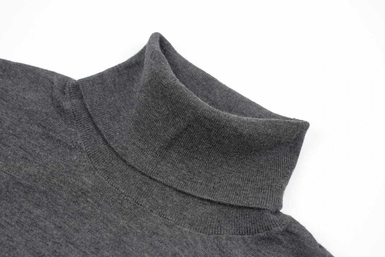Brunello Cucinelli Dark Grey Wool Turtleneck Sweater product photo from LabelPicks