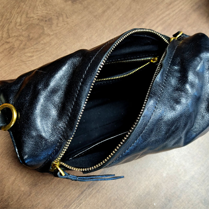 Women's Black Distressed Mini Satchel