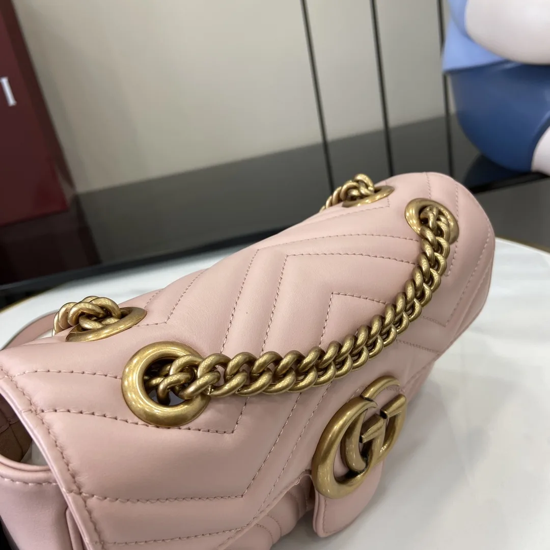 Gucci Marmont Pink GG Supreme Canvas Crossbody Bag product photo from LabelPicks