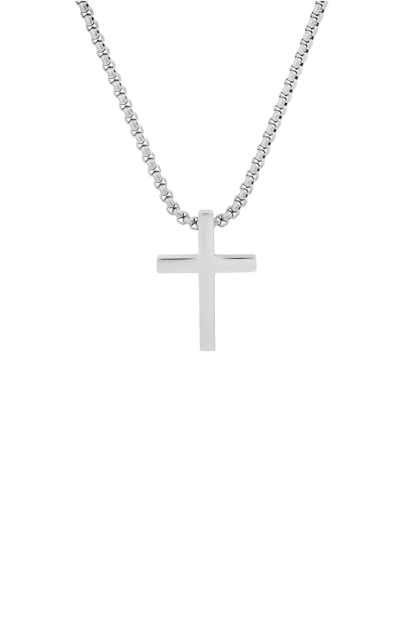 HMY JEWELRY Stainless Steel Cross Pendant Necklace