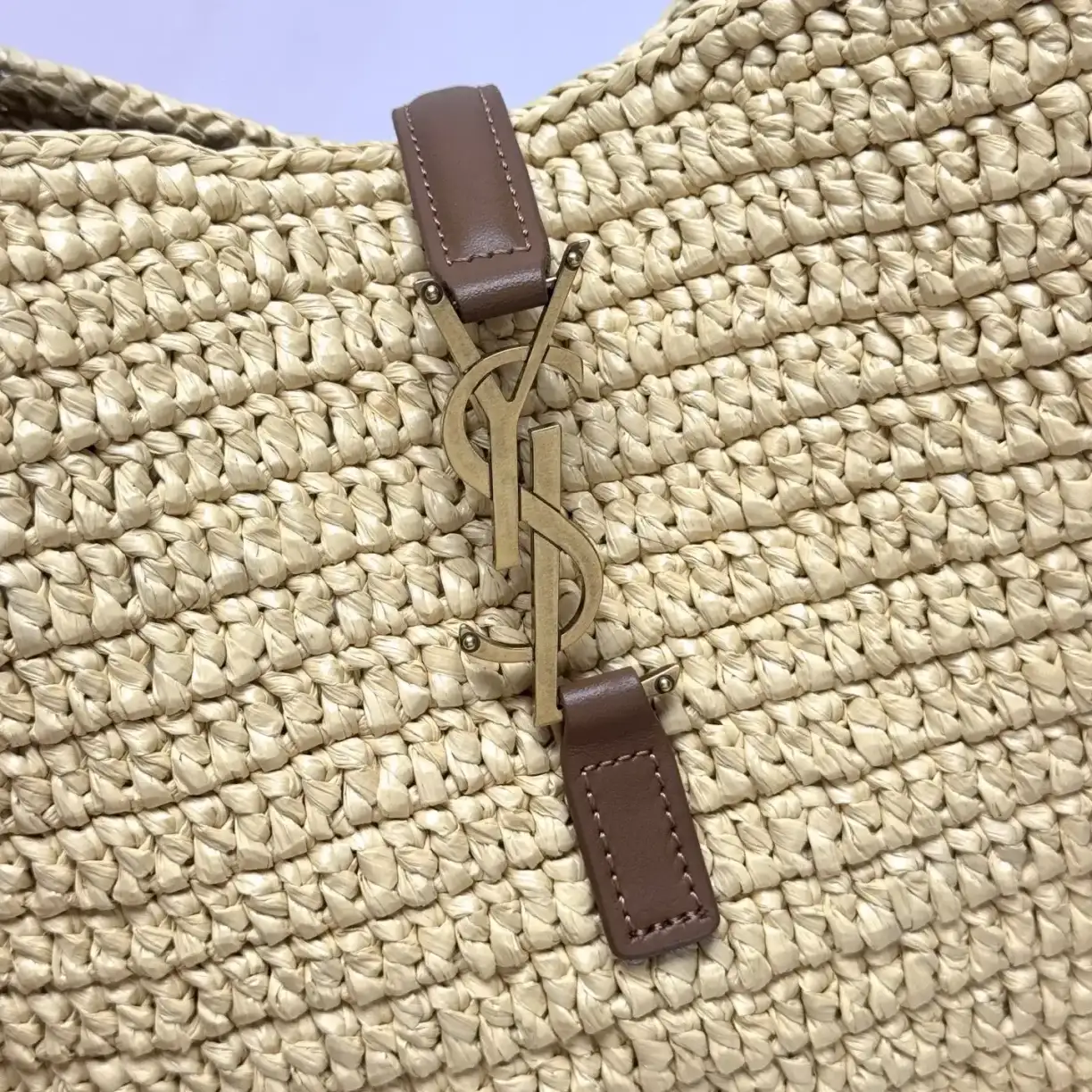 Saint Laurent Beige Straw Woven Shoulder Bag product photo from LabelPicks