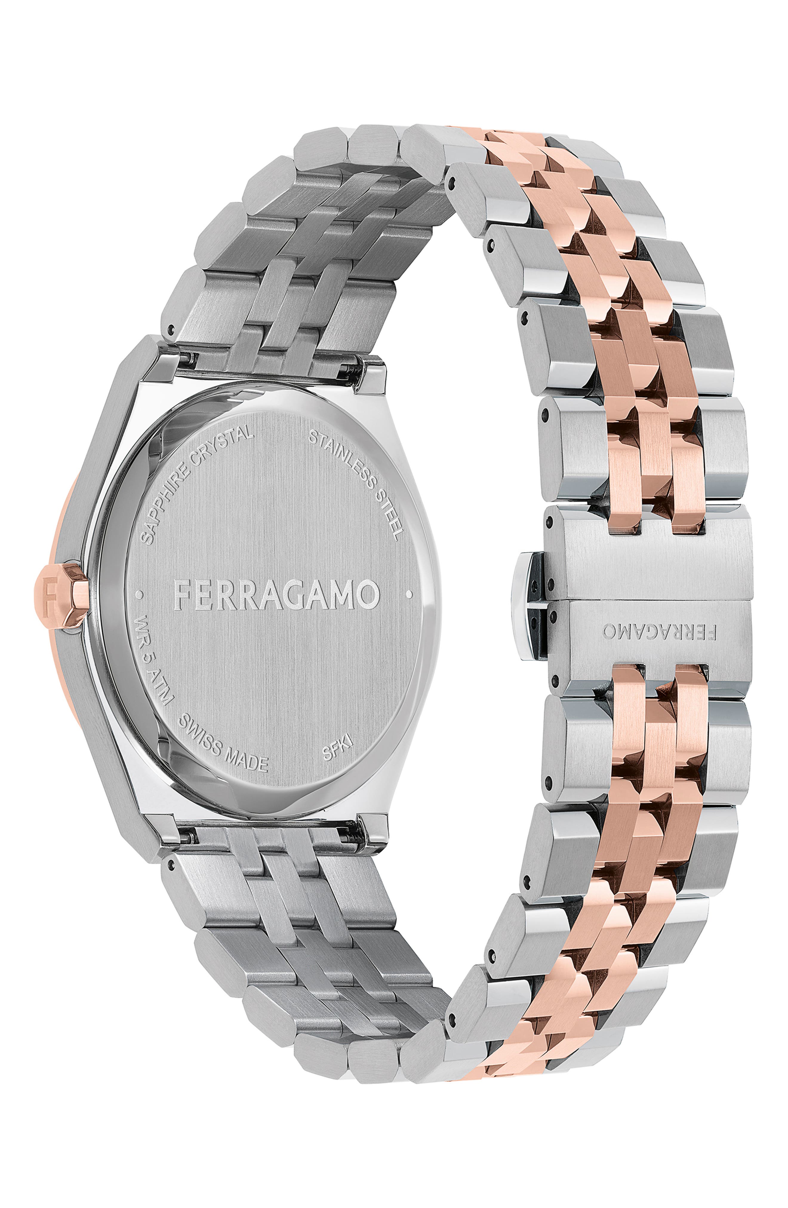 FERRAGAMO Vega New Two-Tone Diamond Bracelet Watch, 40mm