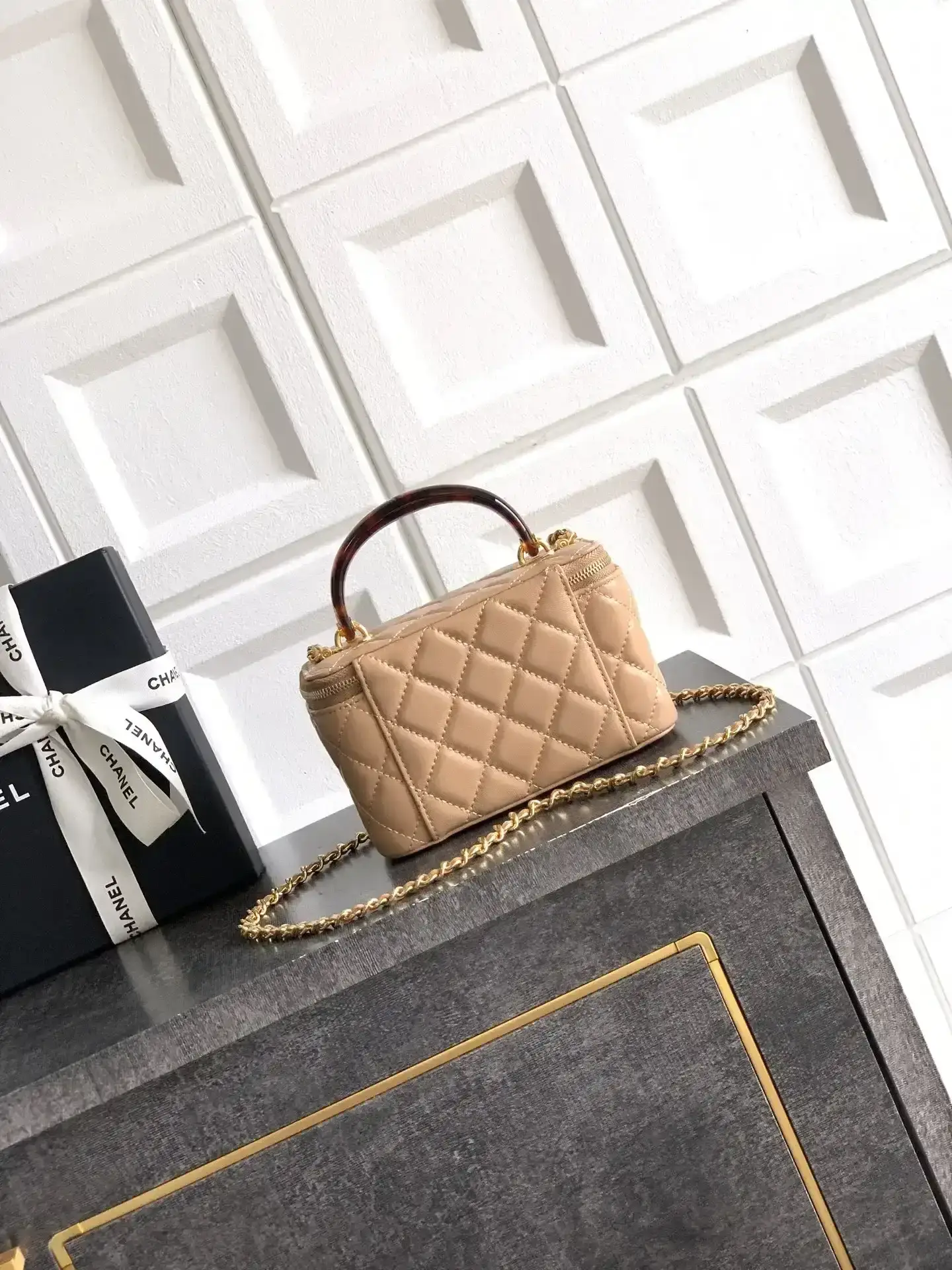 Chanel Brown Quilted Leather Top Handle Bag product photo from LabelPicks