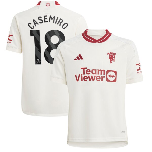 Casemiro Manchester United adidas Youth 2023/24 Third Replica Player Jersey - White