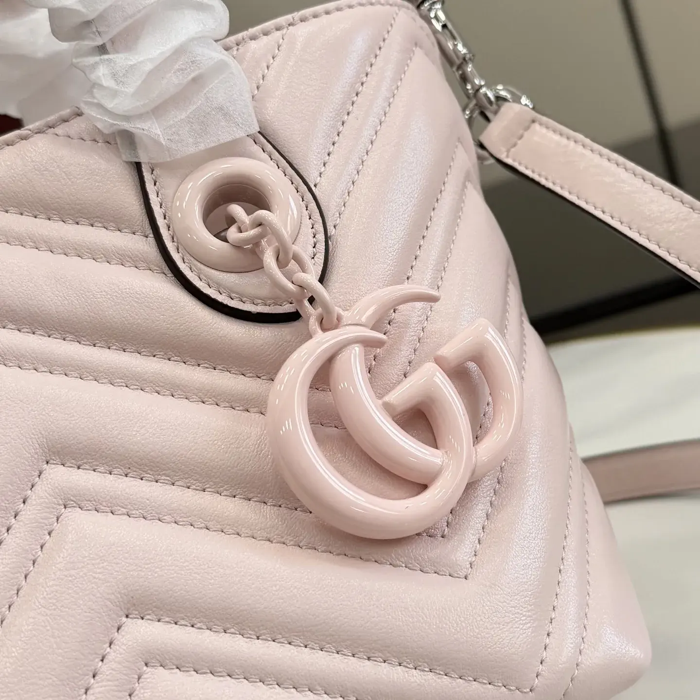 Gucci Pink Marmont GG Supreme Canvas Tote Bag product photo from LabelPicks