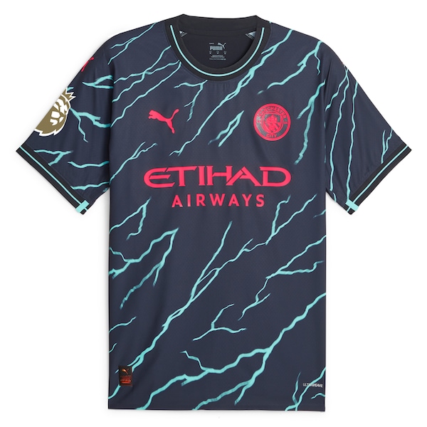 Julián Álvarez Manchester City Puma 2023/24 Third Authentic Player Jersey - Navy