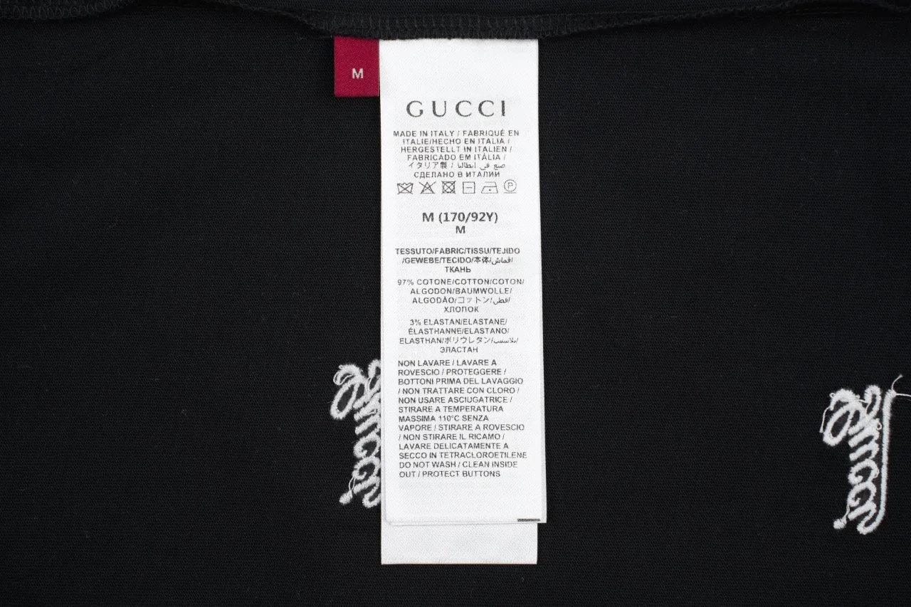 GUCCI Black Signature Letter Embroidered T-Shirt product photo from LabelPicks