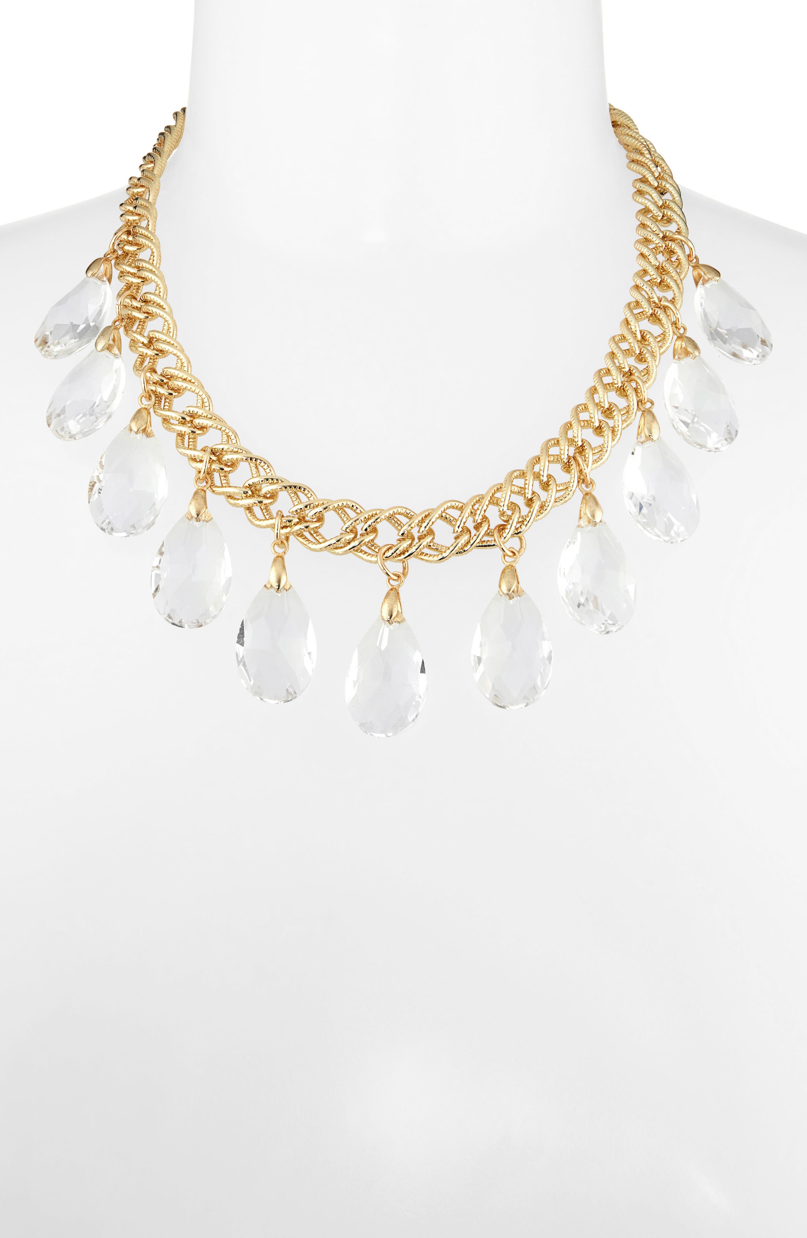 Tasha Crystal Charm Frontal Necklace