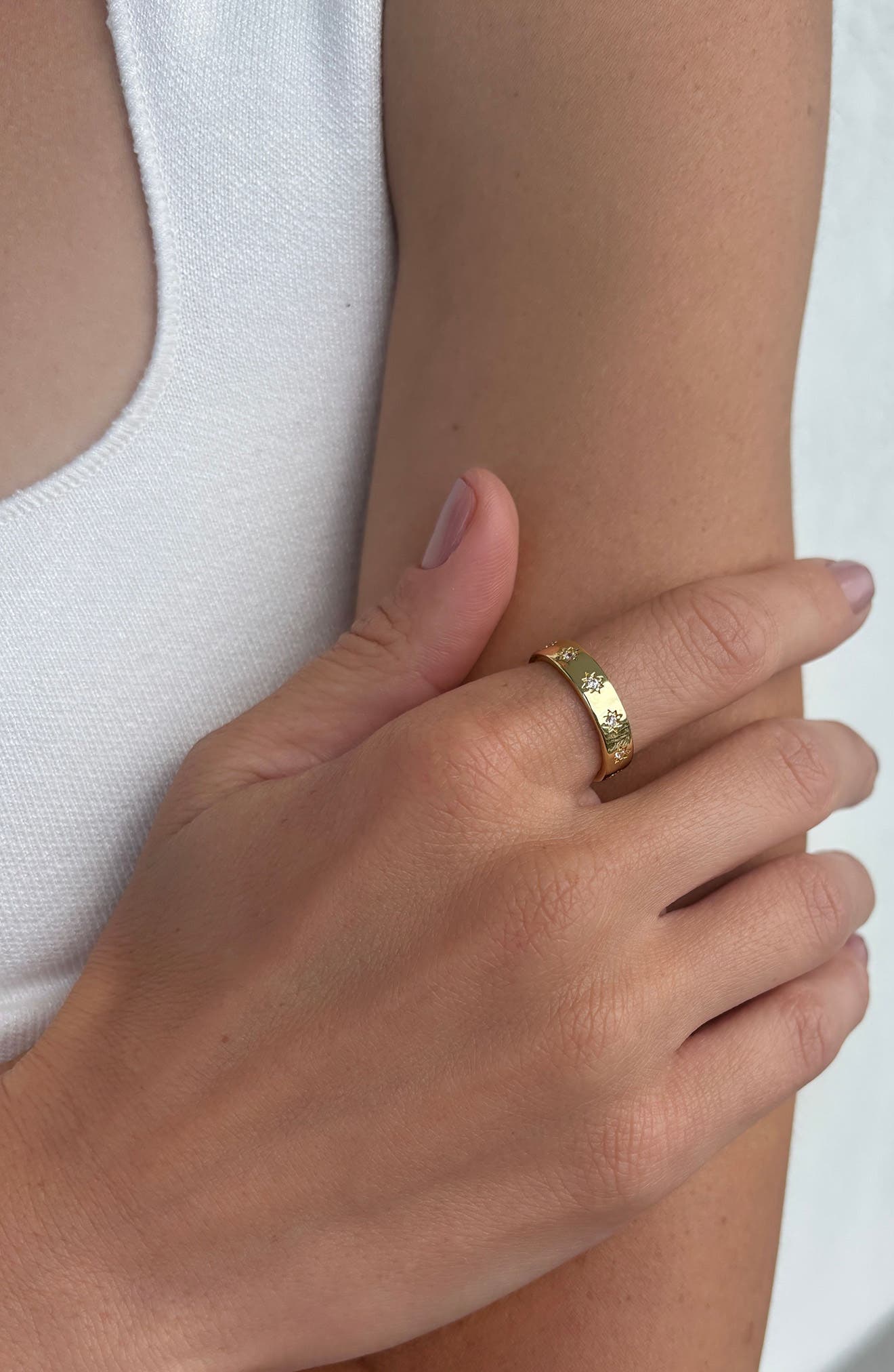 Adornia CZ Star Band Ring