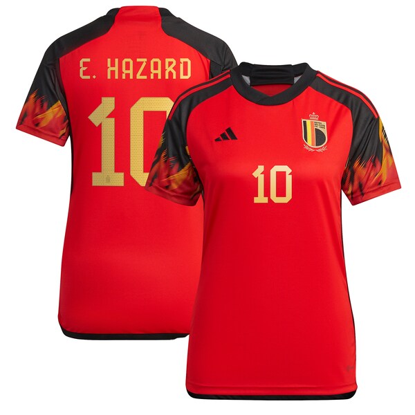 Eden Hazard Belgium National Team adidas Women's 2022/23 Home Replica Jersey - Red