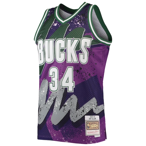 Ray Allen Milwaukee Bucks Hardwood Classics 2000/01 Hyper Hoops Swingman Jersey - Purple