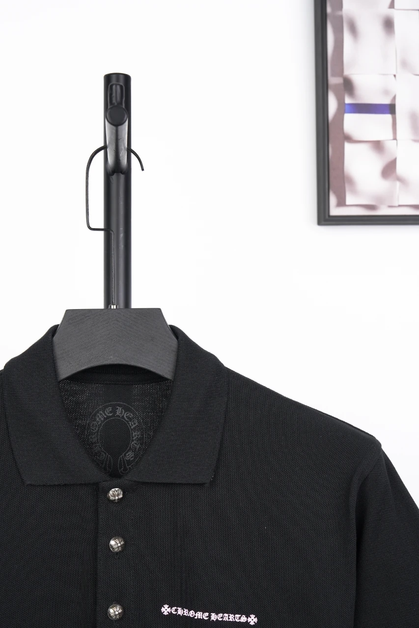 Chrome Hearts Black Graffiti Print Polo Shirt product photo from LabelPicks