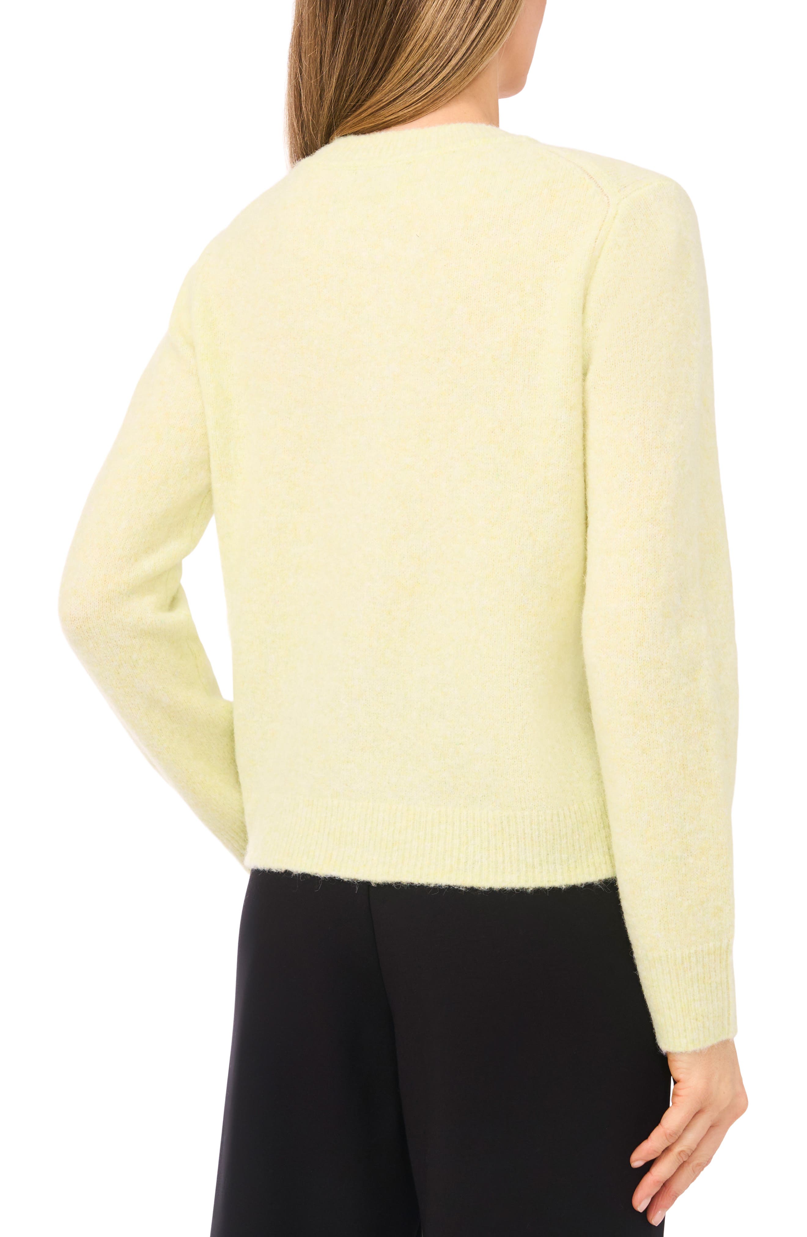 Halogen® Fuzzy Crewneck Cardigan
