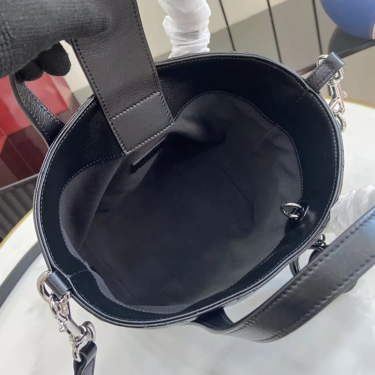 Gucci Black Marmont GG Supreme Canvas Tote Bag product photo from LabelPicks