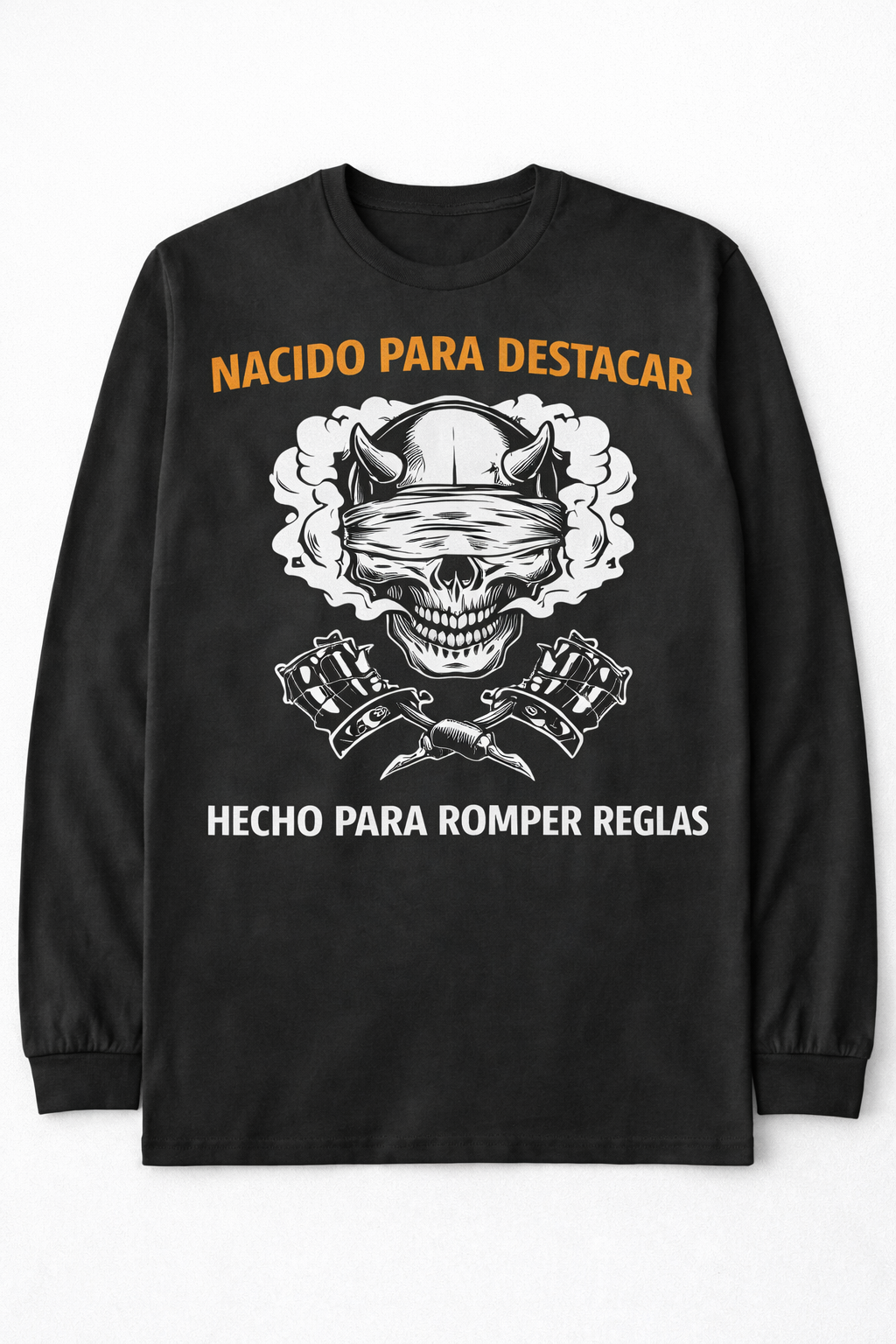 Remera Calavera Demon con Máquinas de Tatuar | Estilo Urbano Unisex