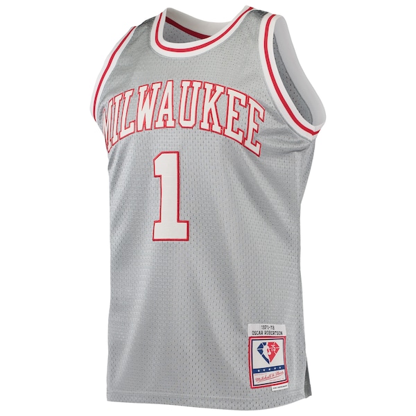 Oscar Robertson Milwaukee Bucks 75th Anniversary 1971/72 Hardwood Classics Swingman Jersey - Silver