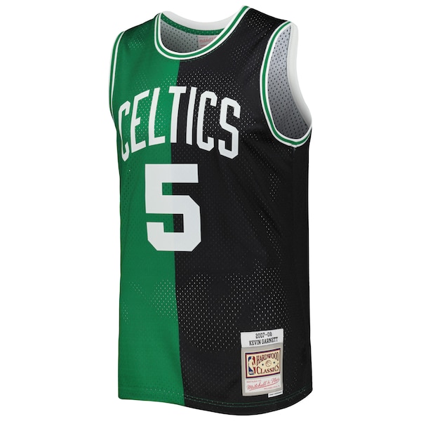 Kevin Garnett Boston Celtics Hardwood Classics 2007/08 Split Swingman Jersey - Black/Kelly Green