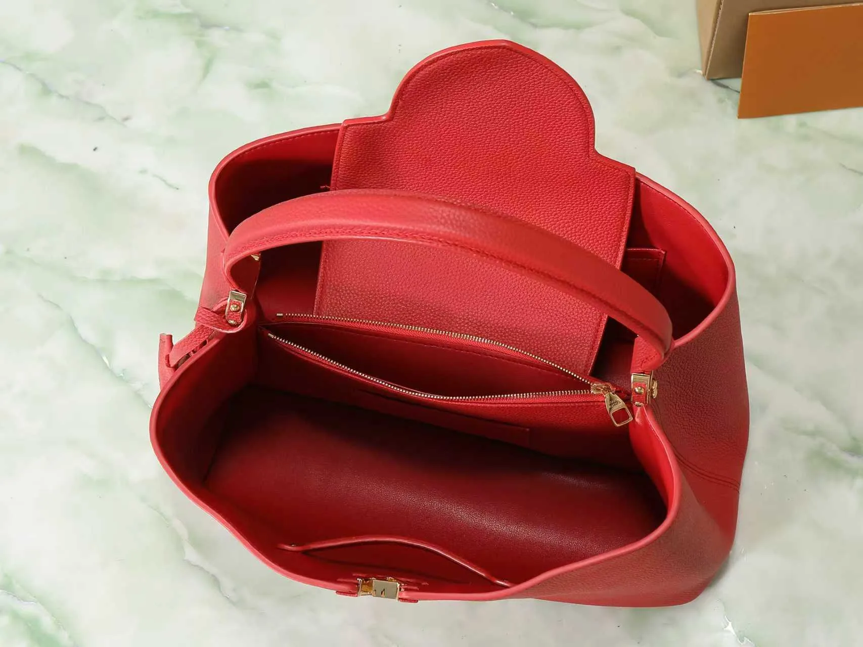 Louis Vuitton Red Capucines Calfskin Top Handle Bag product photo from LabelPicks