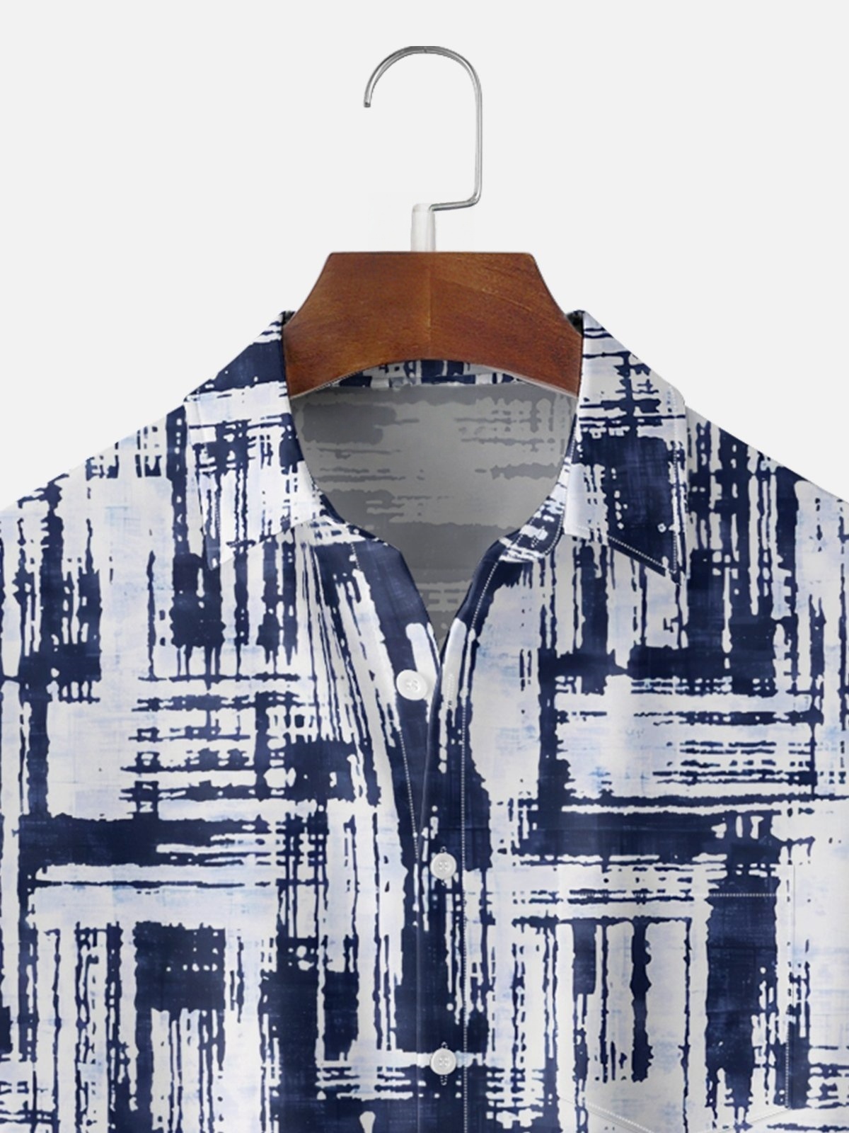 Moisture Wicking Gradient Colors Abstract Geometric Chest Pocket Holiday Shirt