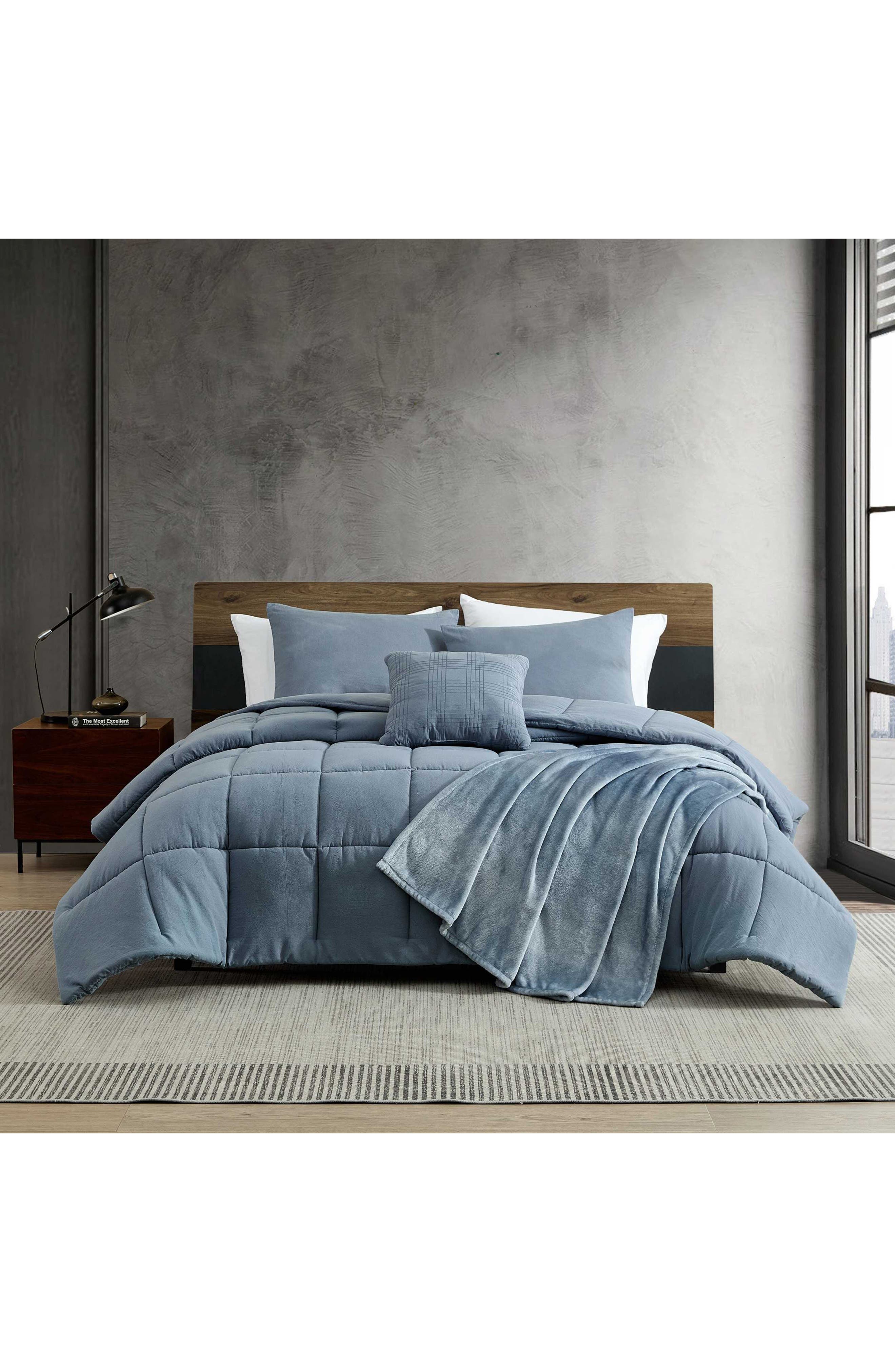 Kenneth Cole Solid Microfiber 5-Piece Reversible Comforter Set