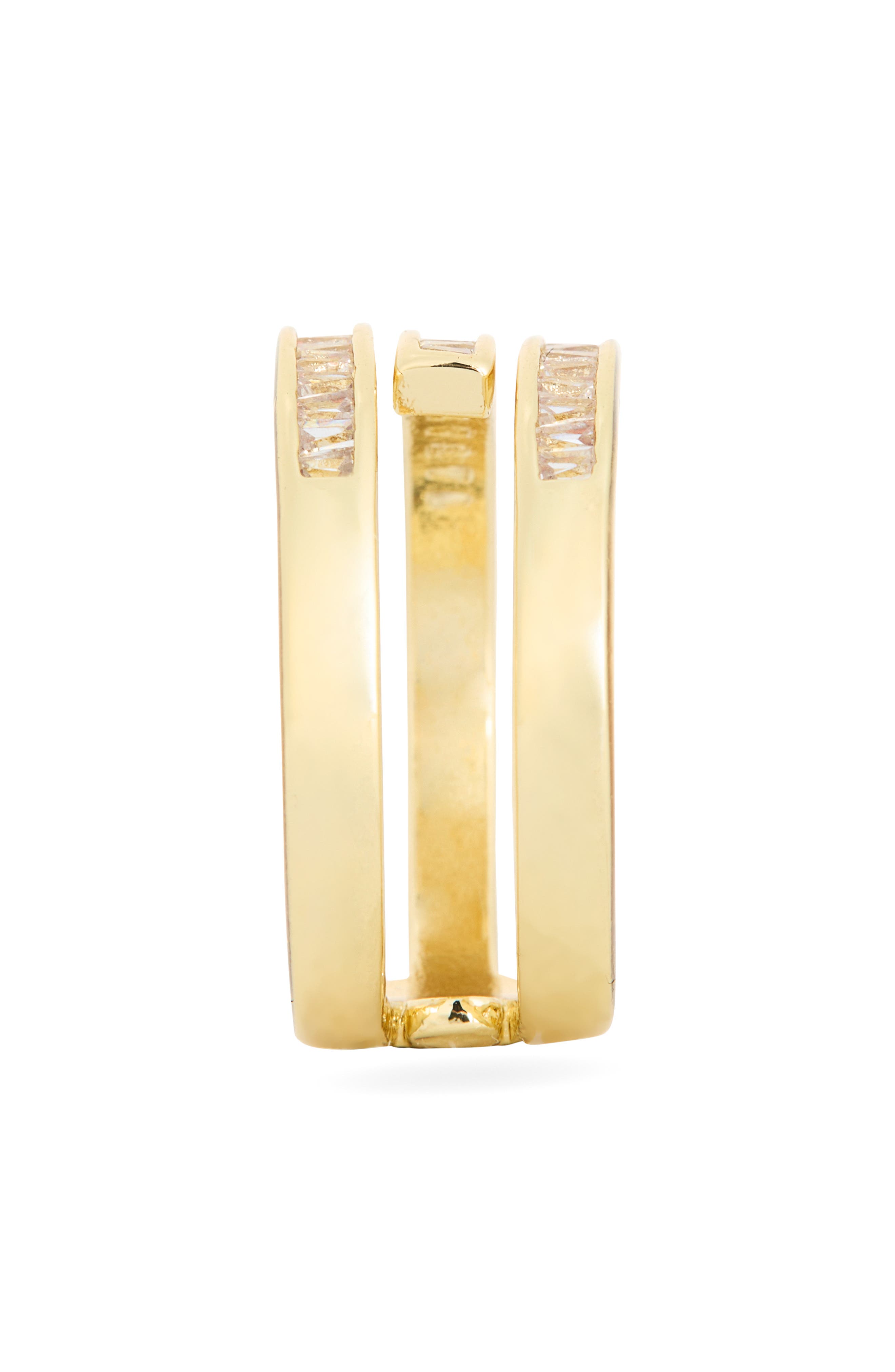 NORDSTROM RACK Baguette Cubic Zirconia Bypass Ring