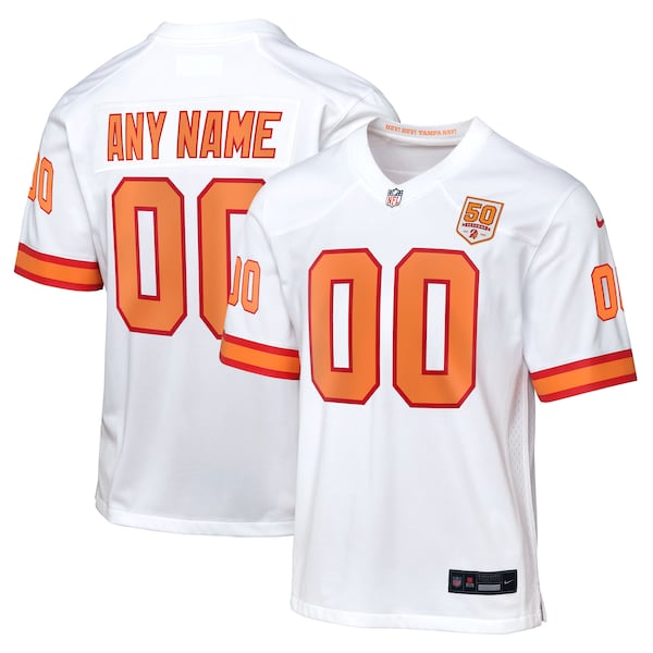 Tampa Bay Buccaneers Nike Youth 50th Anniversary Custom Game Jersey - White