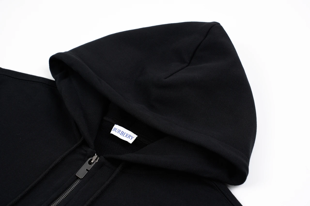 Burberry Black Embroidered Zip Hoodie product photo from LabelPicks