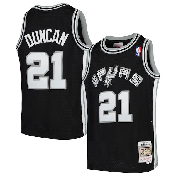 Tim Duncan San Antonio Spurs  Youth Swingman Throwback Jersey - Black