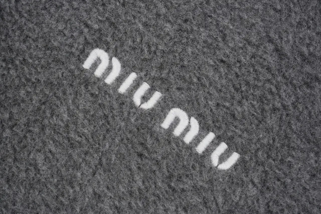 Miu Miu Grey Suede Feel Long Sleeve Shirt Jacket product photo from LabelPicks