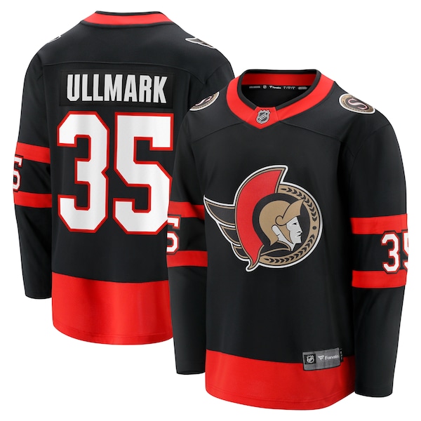 Linus Ullmark Ottawa Senators  Home Premier Breakaway Player Jersey - Black