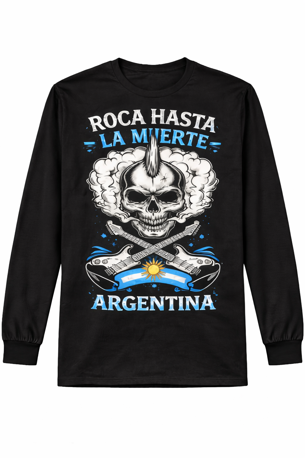 Remera “Rock Hasta la Muerte” – Calavera Punk Argentina