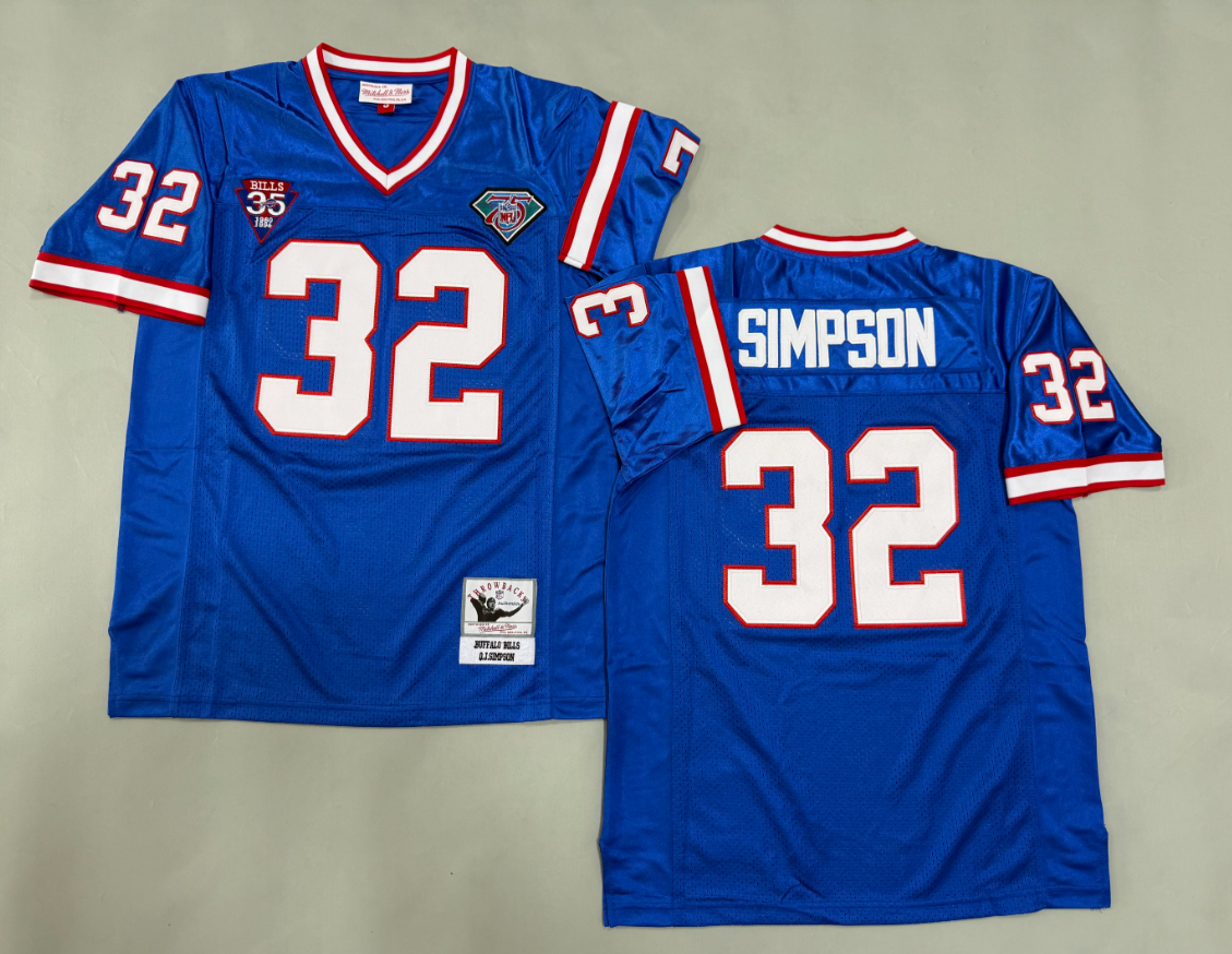 O.J. Simpson Buffalo Bills Authentic Throwback Retired Player Jersey