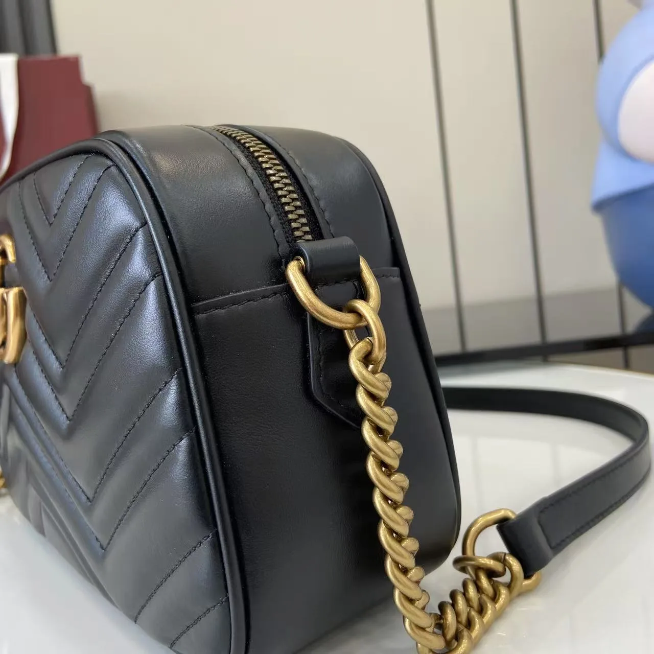 Gucci Marmont Black GG Supreme Canvas Crossbody Bag product photo from LabelPicks