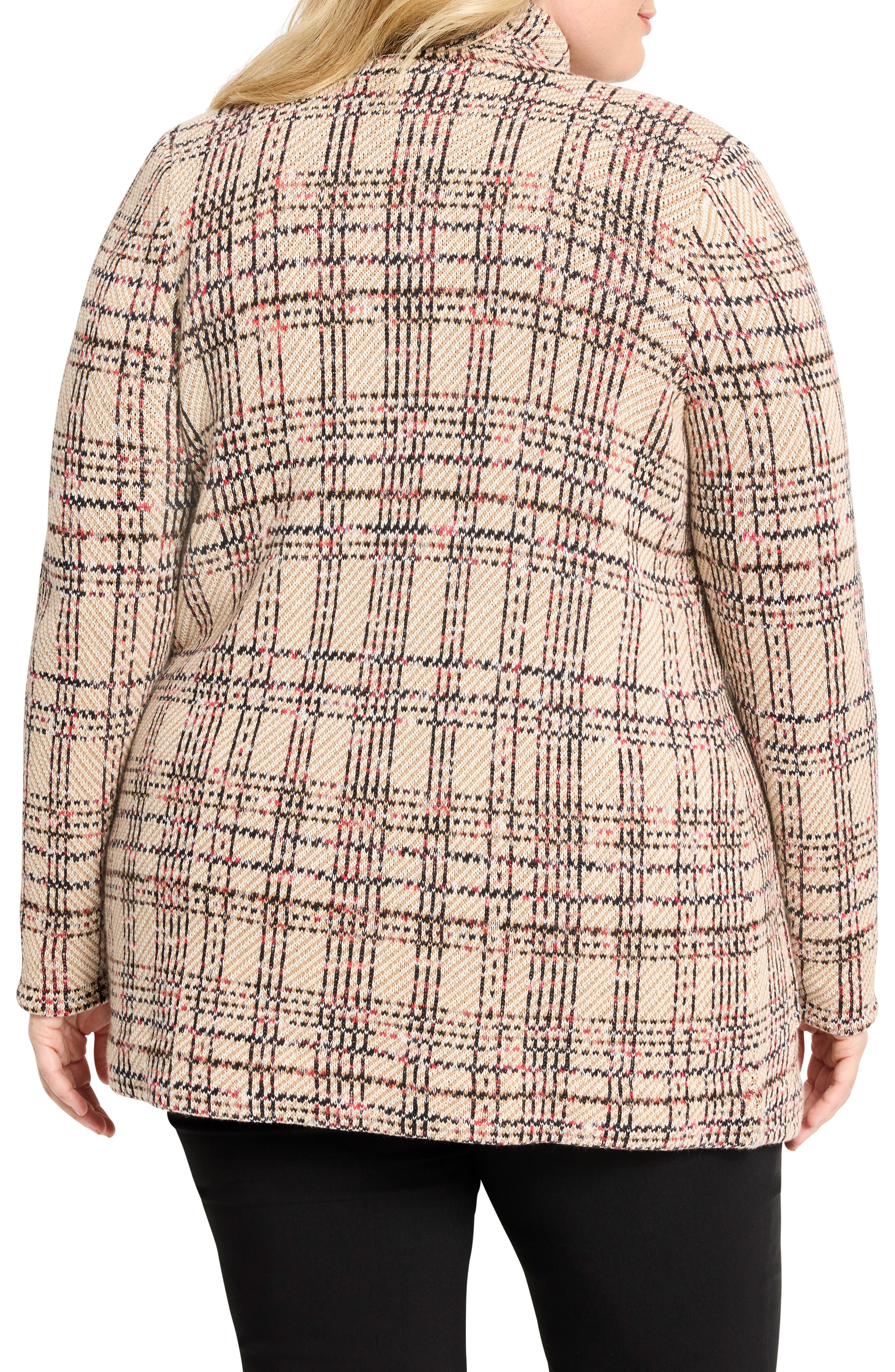 NIC+ZOE Stitchy Plaid Cotton Knit Blazer