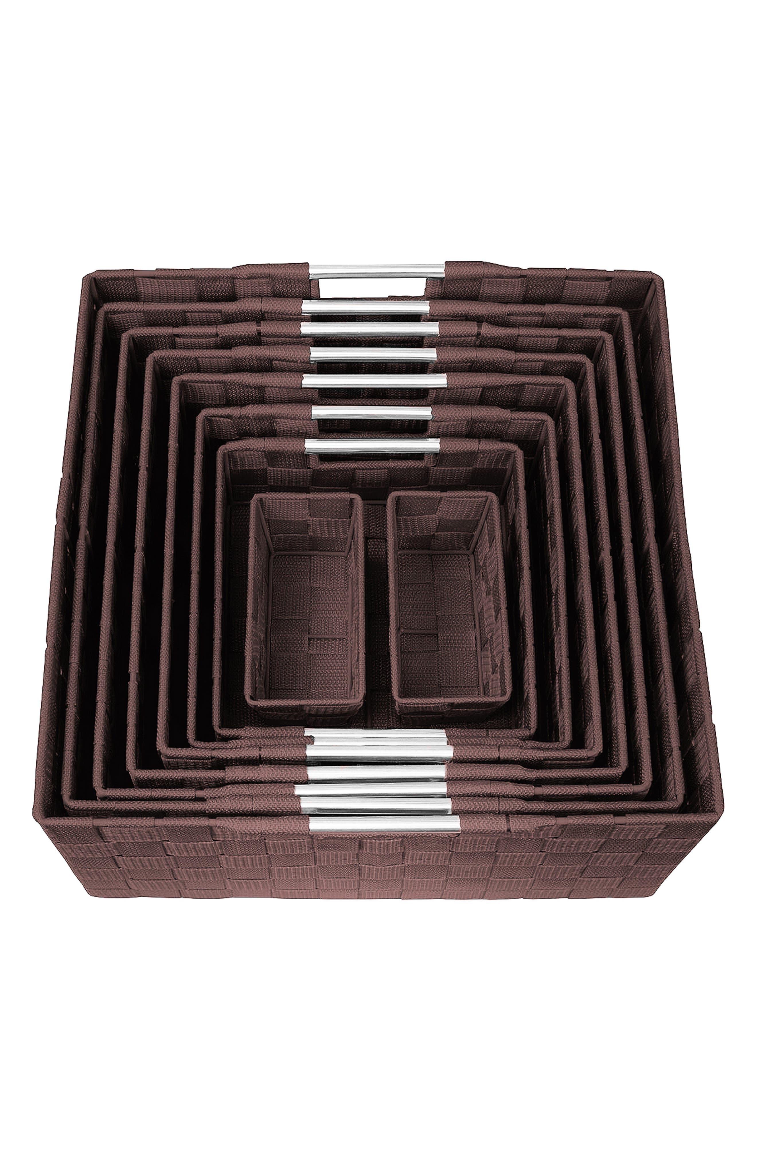 SORBUS Chocolate Woven 9-Piece Basket Set