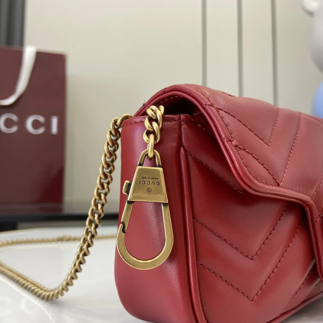 Gucci Marmont Red GG Supreme Canvas Shoulder Bag product photo from LabelPicks