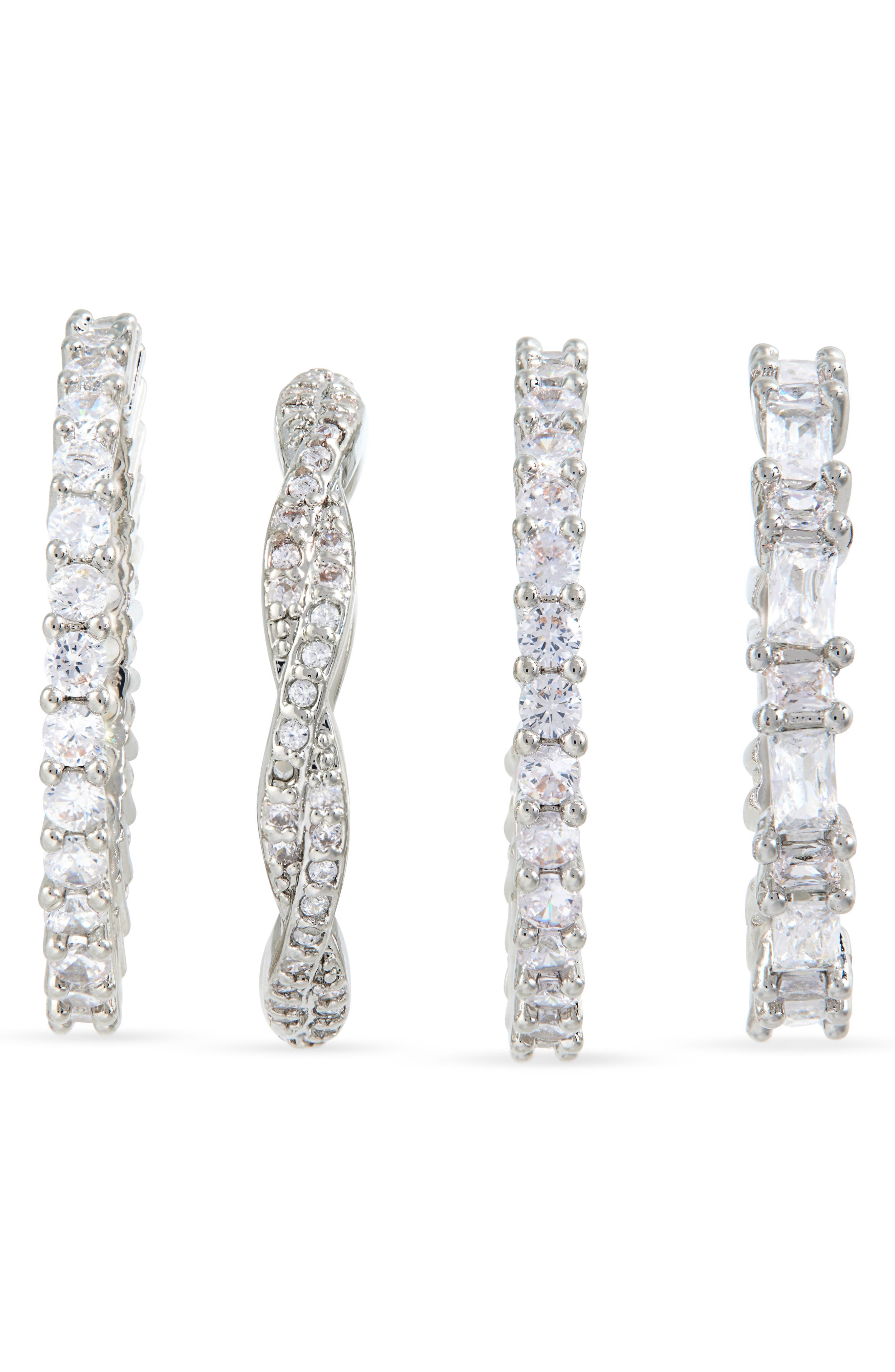 NORDSTROM RACK Set of Four Eternity CZ Rings