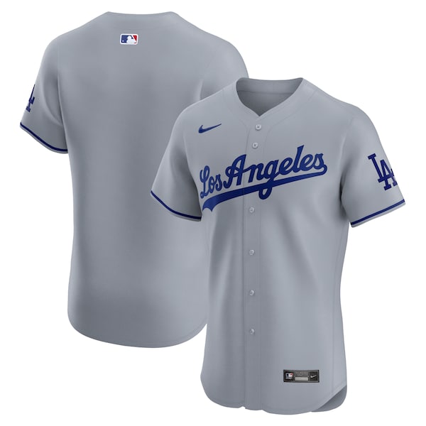 Los Angeles Dodgers Nike Road Vapor Premier Elite Patch Jersey - Gray