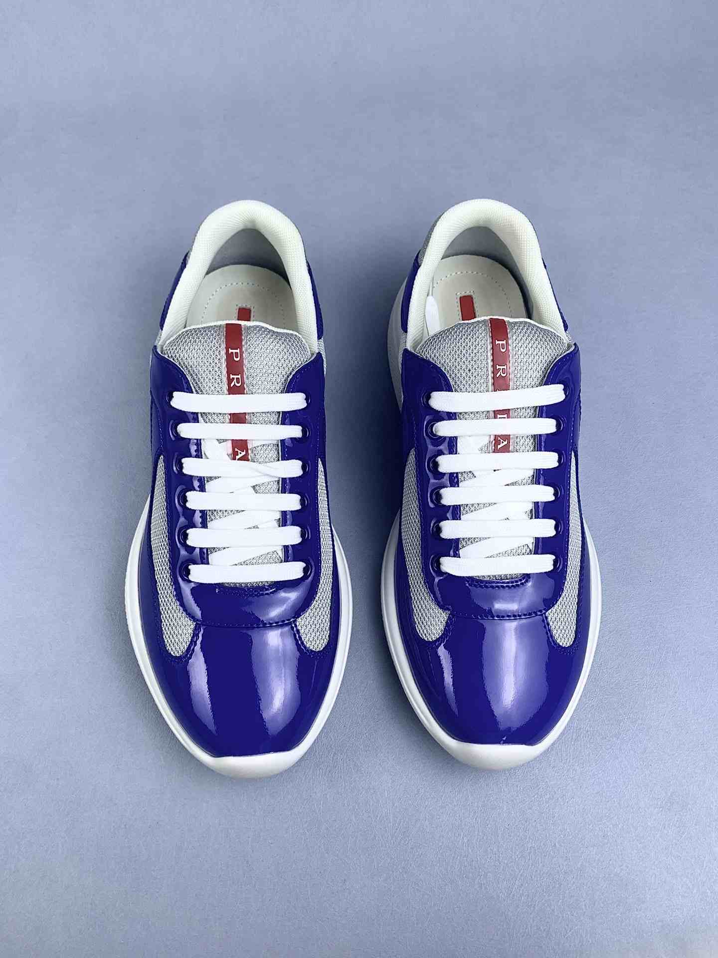 Patent leather and technical fabric Prada America's Cup sneakers