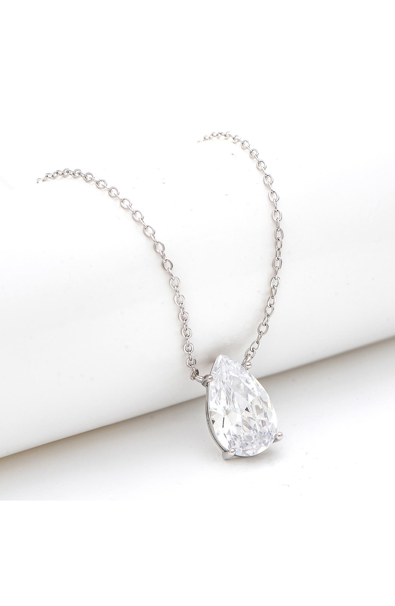 RIVKA FRIEDMAN Cubic Zirconia Teardrop Pendant Necklace