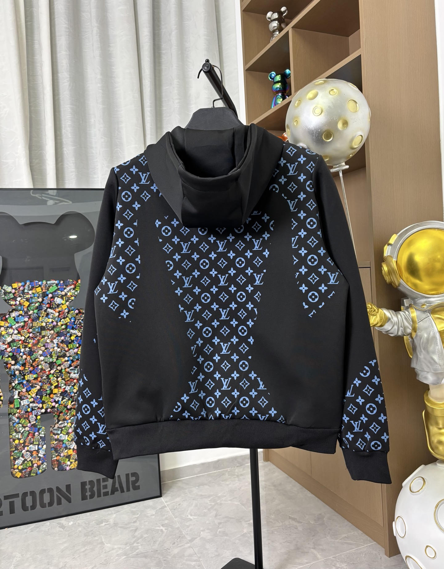 Full Print Spliced Long Sleeve Zipper Jacket