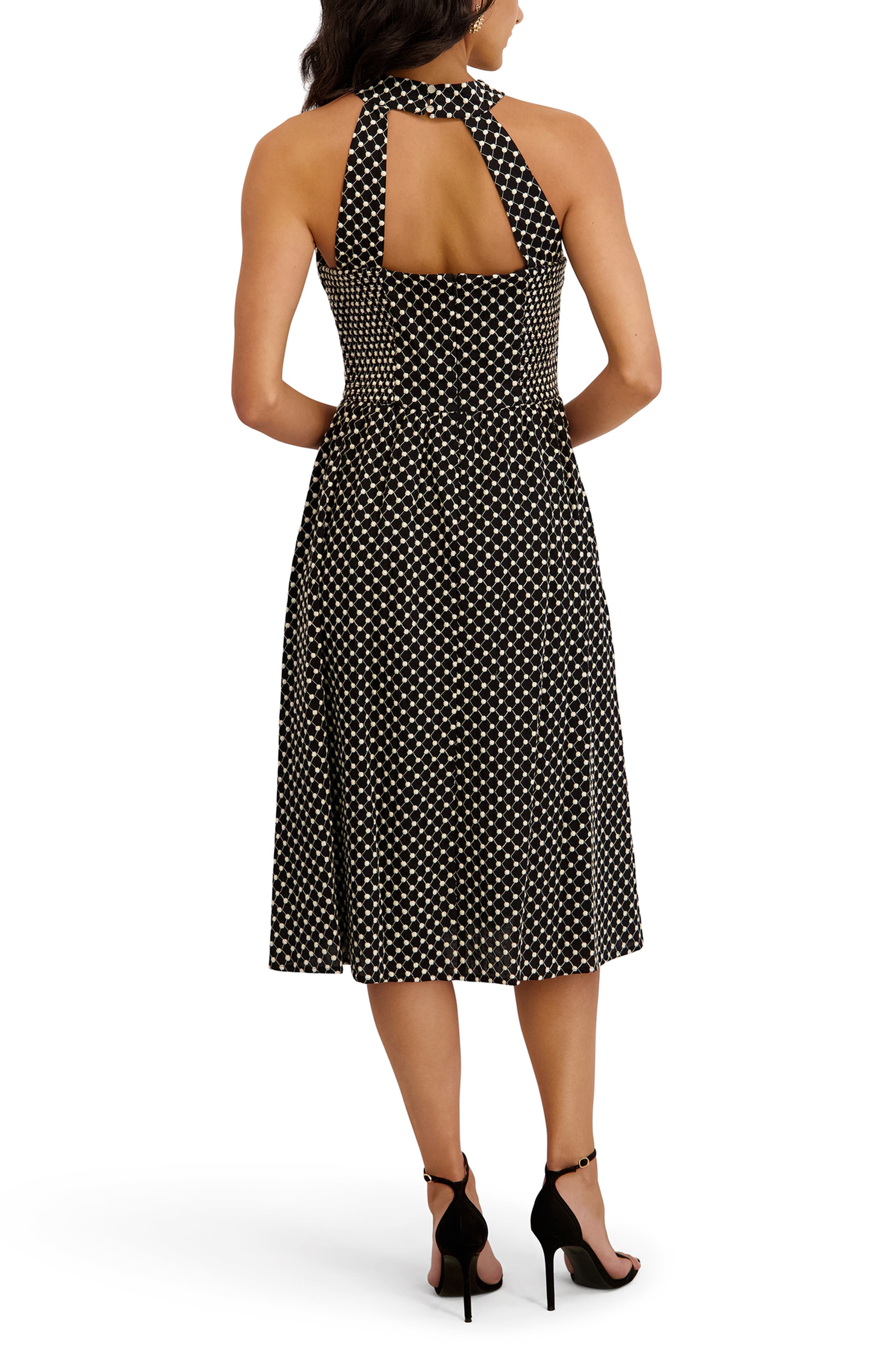 Kensie Embroidered Halter Dress
