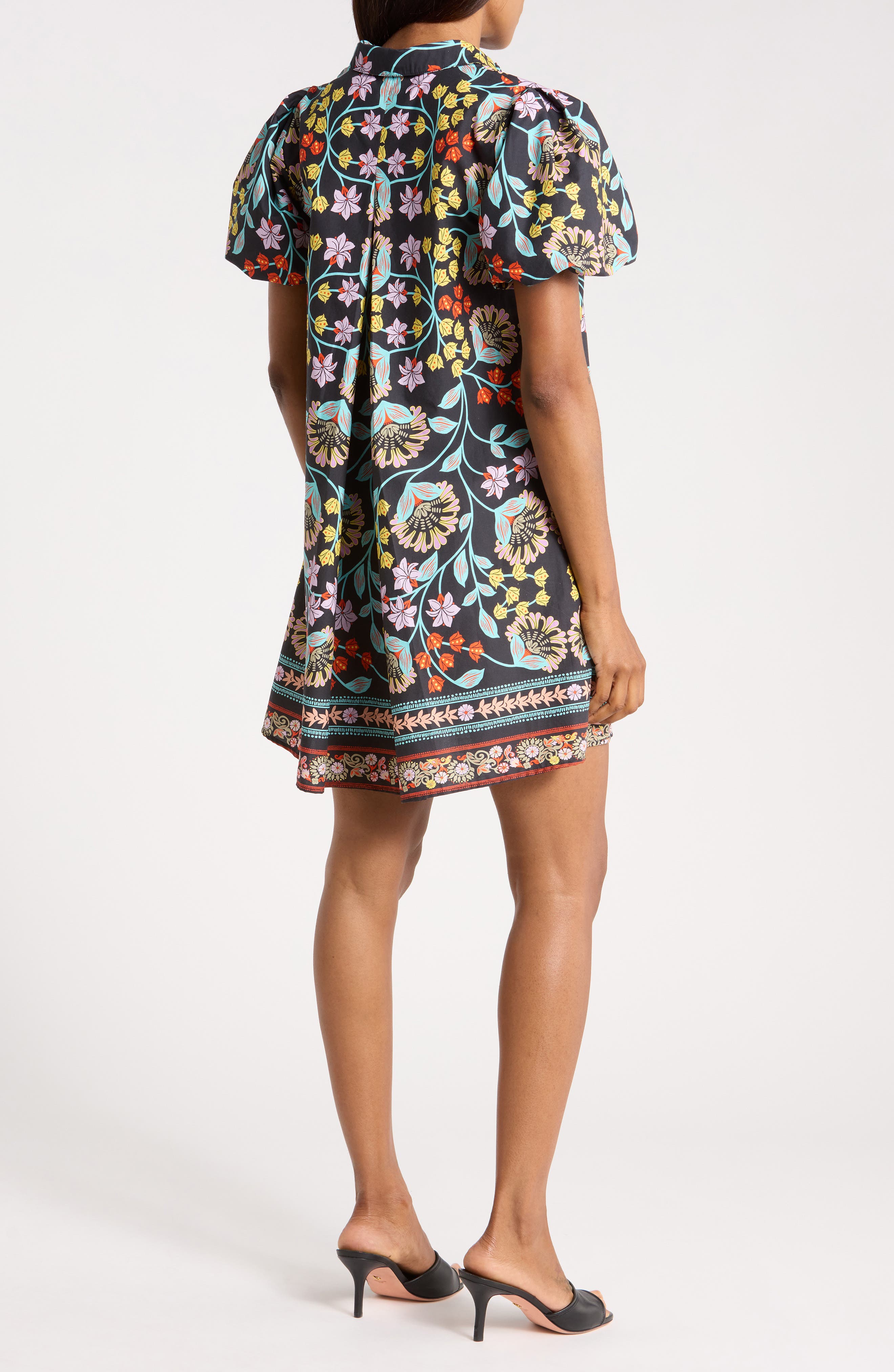 Halogen® Collared Puff Sleeve Cotton Dress