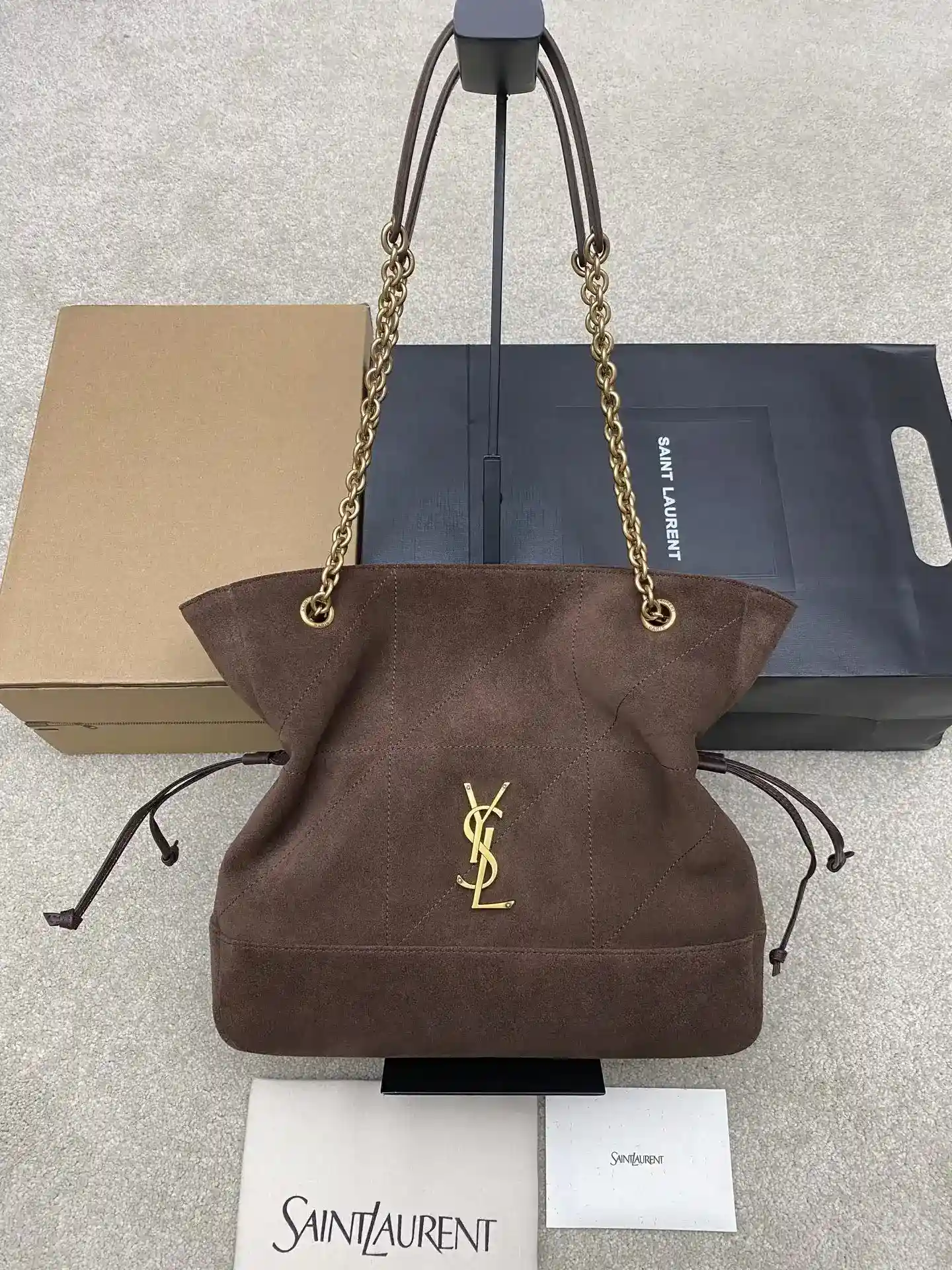 Saint Laurent Brown Jamie Lambskin Bucket Bag product photo from LabelPicks