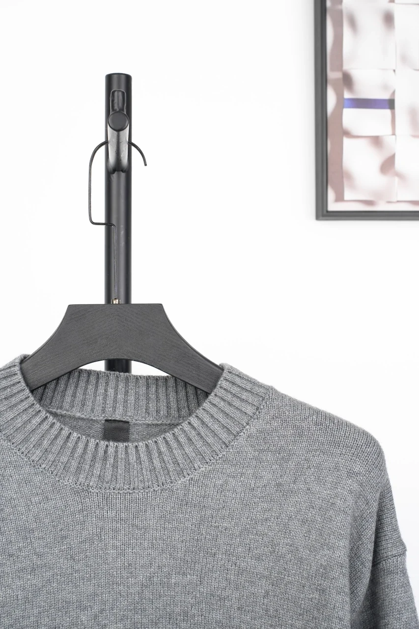 Chrome Hearts Grey Cross Leather Label Intarsia Crewneck Sweater product photo from LabelPicks